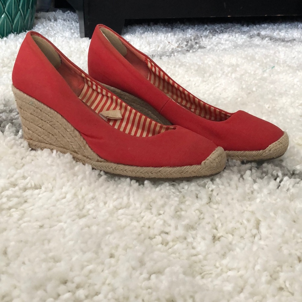 Red wedge heels - size 9.5